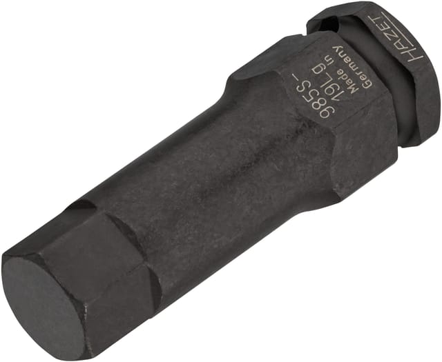 HAZET Schlag-, Maschinenschrauber Schraubendreher-Steckschlüsseleinsatz 985S-19LG ∙ Vierkant12,5 mm (1/2 Zoll) ∙ Innen Sechskant Profil ∙ 19 mm