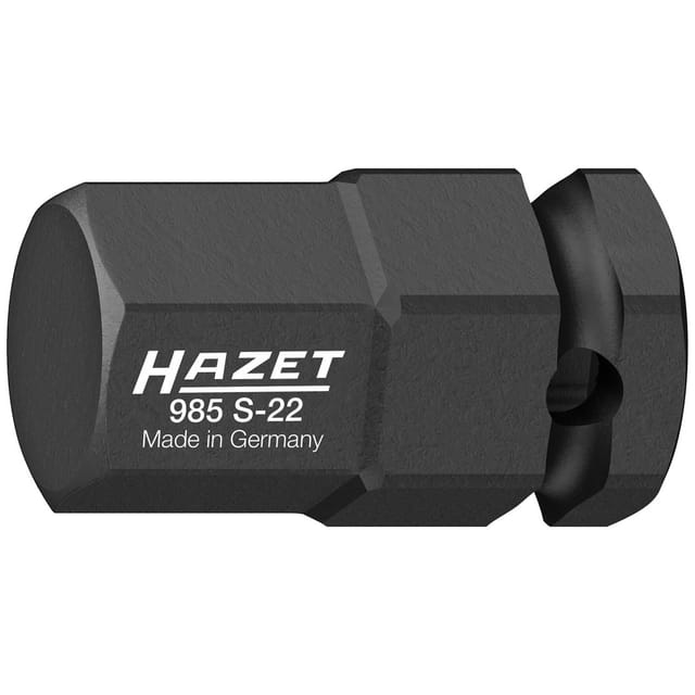 HAZET Schlag-, Maschinenschrauber Schraubendreher-Steckschlüsseleinsatz 985S-22 ∙ Vierkant12,5 mm (1/2 Zoll) ∙ Innen Sechskant Profil ∙ 22 mm
