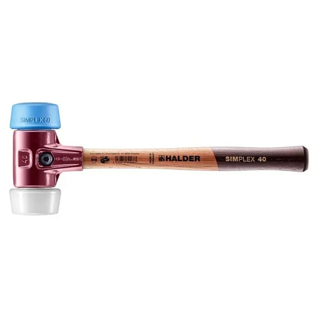 SIMPLEX-Schonhammer, TPE-soft / Superplastik, mit Tempergussgehäuse und hochwertigem Holzstiel | D=50 mm | 3017.051