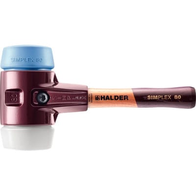 SIMPLEX-Schonhammer, TPE-soft / Superplastik, mit Tempergussgehäuse und hochwertigem extra kurzen Holzstiel 3017.082