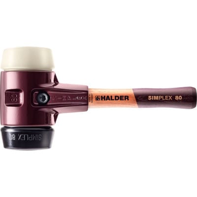 SIMPLEX-Schonhammer, Gummikomposition / Nylon, mit Tempergussgehäuse und hochwertigem extra kurzen Holzstiel 3028.082