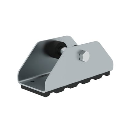 Schwenkfuß mit Gummiauflage für Holmbreite 25mm