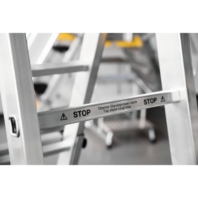 Aufkleber "Letzte begehbare Stufe/Sprosse