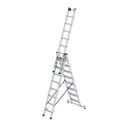 Stufen-Mehrzweckleiter 3-teilig mit nivello®-Traverse 3x8 Stufen