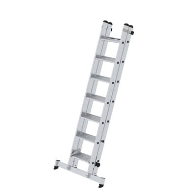 Stufen-Schiebeleiter 2-teilig mit nivello®-Traverse 2x7 Stufen