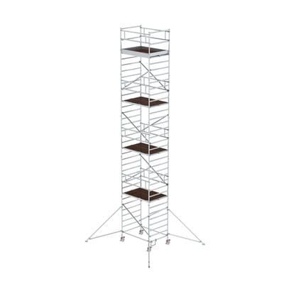 Rollgerüst 1,35 x 1,80 m mit Ausleger & Doppel-Plattform Plattformhöhe 10,35 m