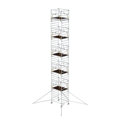 Rollgerüst SG 1,35 x 1,80 m mit Ausleger & Doppel-Plattform Plattformhöhe 11,47 m