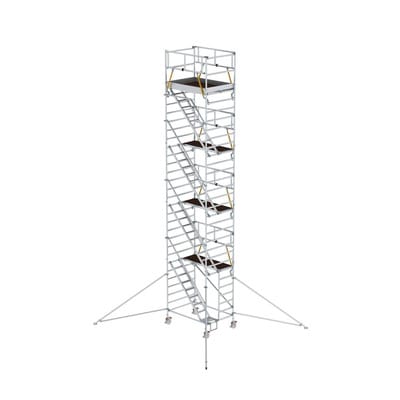 Rollgerüst SG 1,35 x 1,80 m mit Schrägaufstiegen & Ausleger Plattformhöhe 8,39 m