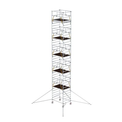 Rollgerüst SG 1,35 x 1,80 m mit Ausleger & Doppel-Plattform Plattformhöhe 10,35 m