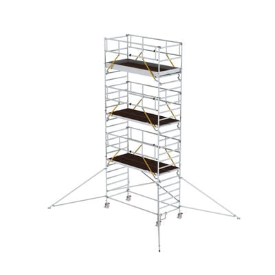 Rollgerüst SG 1,35 x 3,0 m mit Ausleger & Doppel-Plattform Plattformhöhe 6,43 m