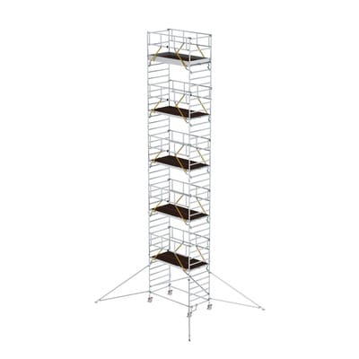 Rollgerüst SG 1,35 x 2,45 m mit Ausleger & Doppel-Plattform Plattformhöhe 11,47 m