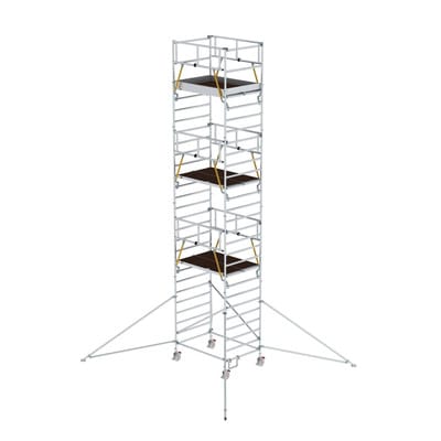 Rollgerüst SG 1,35 x 1,80 m mit Ausleger & Doppel-Plattform Plattformhöhe 7,55 m