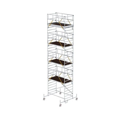 Rollgerüst SG 1,35 x 2,45 m mit Fahrbalken & Doppel-Plattform Plattformhöhe 8,58 m