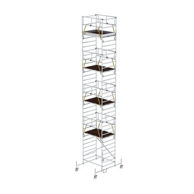 Rollgerüst SG 1,35 x 1,80 m mit Fahrbalken & Doppel-Plattform Plattformhöhe 9,70 m