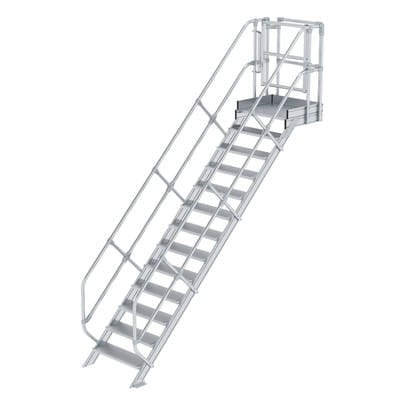 Treppen-Modul Aluminium geriffelt 13 Stufen