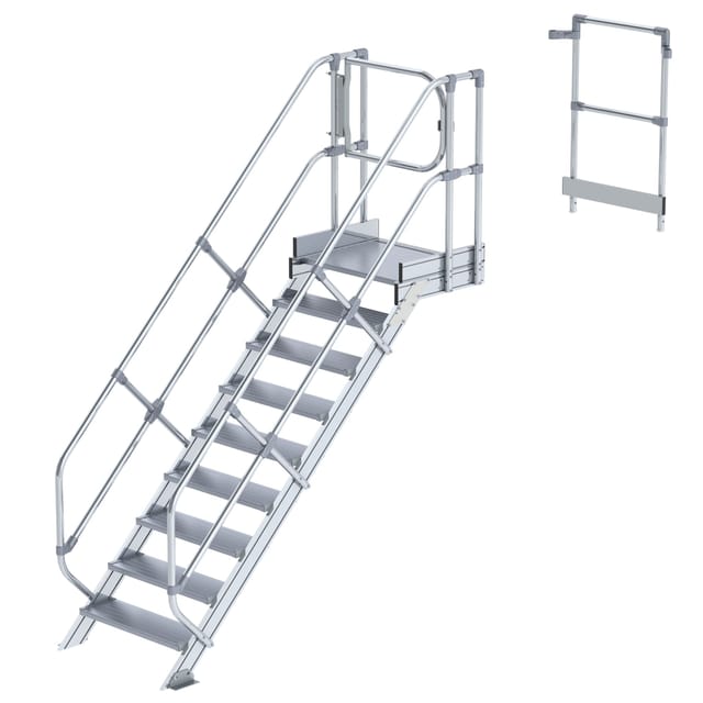 Treppen-Modul Aluminium geriffelt 14 Stufen