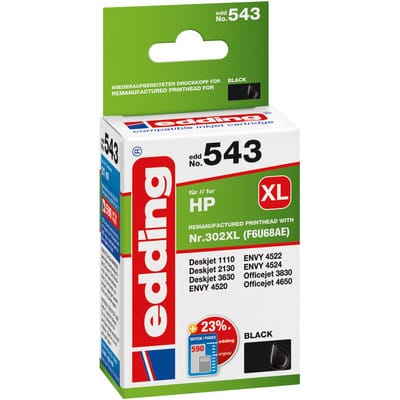 EDD-543 ersetzt HP 302XL (F6U68AE) - schwarz - 21 ml