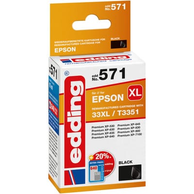 EDD-571 ersetzt Epson T33XL (T3351) - schwarz - 15 ml