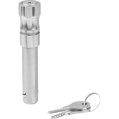 KUGELSPERRBOLZEN ABSCHLIEßBAR, FORM:A MIT GRIFFMULDE, D1=10, L=50, EDELSTAHL 1.4305