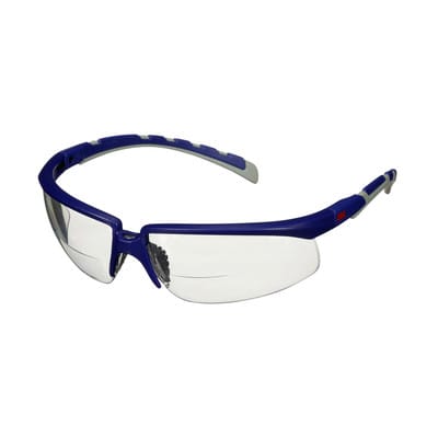 Solus™ 2000 Schutzbrille-Serie, blau/graue Bügel, Anti-Fog-/Antikratz-Beschichtung, transparente Scheibe Lesestärke +2,5, S2025AF-BLU, 20 pro Packung