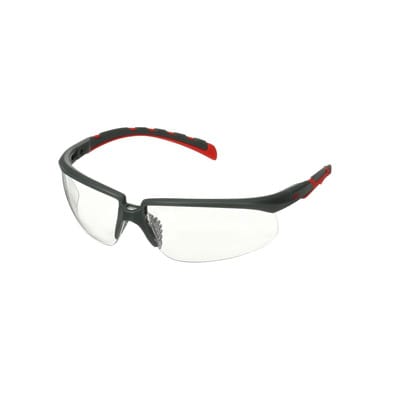 Solus™ Serie 2000, S2001SGAF-RED, grau/rote Bügel, Scotchgard™ Anti-Fog-Beschichtung, transparente Anti-Fog-Antikratz-Scheibe, 20 pro Packung