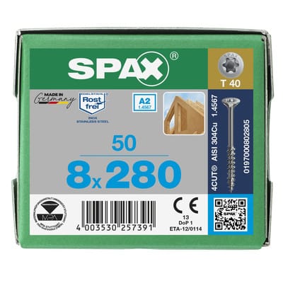 Senkkopfschrauben selbstschneidend Edelstahl A2 beschichtet silber 8 x 280