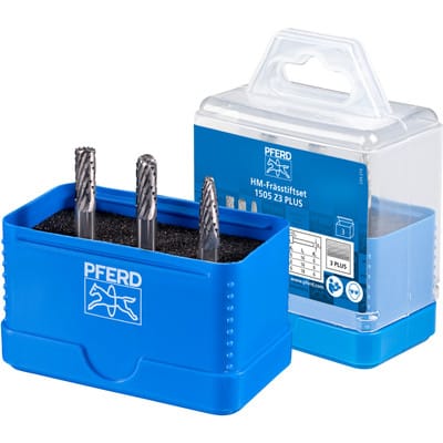 Hartmetall Frässtift Set 1505 3-tlg. Zahnung 3 PLUS Ø 6mm Schaft-Ø 6mm universal mittel kreuzverzahnt