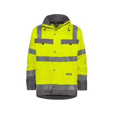 Atlantis Warnschutz Regen-Parka, Größe 4XL, NEONGELB/ZEMENTGRAU