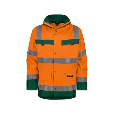 Atlantis Warnschutz Regen-Parka, Größe 4XL, NEONORANGE/FLASCHENGRÜN