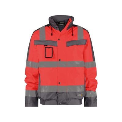 Lima Warnschutz Winterjacke, Größe 4XL, NEONROT/ZEMENTGRAU