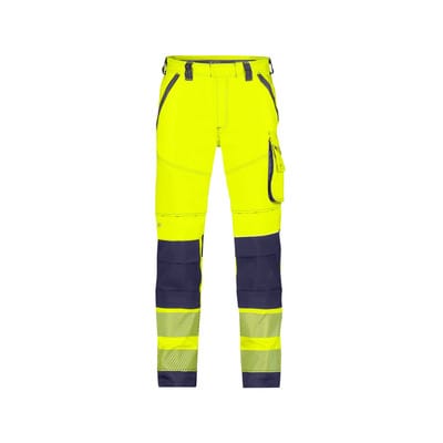 HIVIS FULL FLEX Aruba Stretch-Warnschutzbundhose mit Kniepolstertaschen, neongelb/dunkelblau, Größe 53