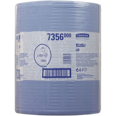 KC Wischtuch Wypall L20 blau, 2-lagig, reißfest, 1000 Abrisse, 35,5x38cm