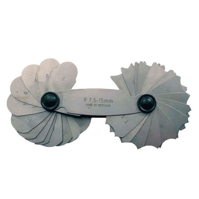 Radienschablonen-Satz, Messbereich 7,5 - 15,0 mm, Blattanzahl 16 St.