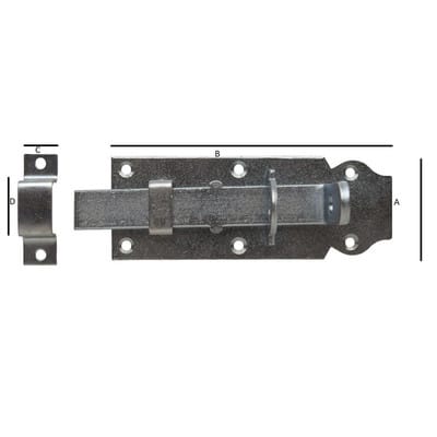 Schlossriegel mit Schlaufe, 140 mm, Ausführung C