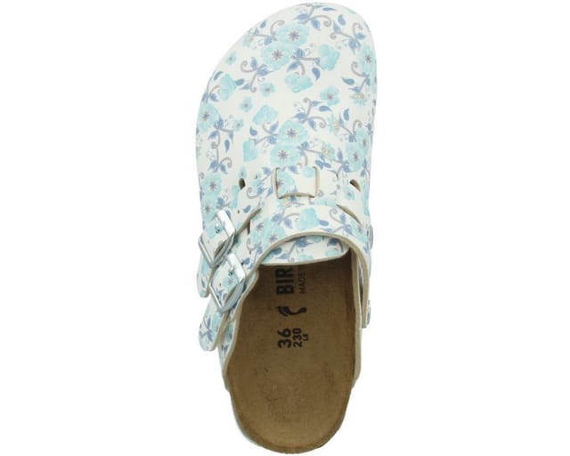 Clog Kay Superlauf, Birko-Flor, Blooming Roses Blue, schmal, Gr. 36