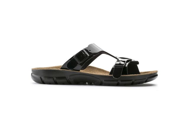 Damen-Pantolette Sofia, BirkoFlor, schmal, Black Patton, Größe 38