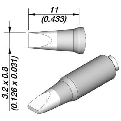 Lötspitze Serie C245E, C245161E/3,2 x 0,8 mm, Meißelform