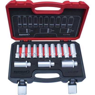 Steckschlüsseleinsatz- Satz 12-kant 1/2" 10-32mm 13-teilig