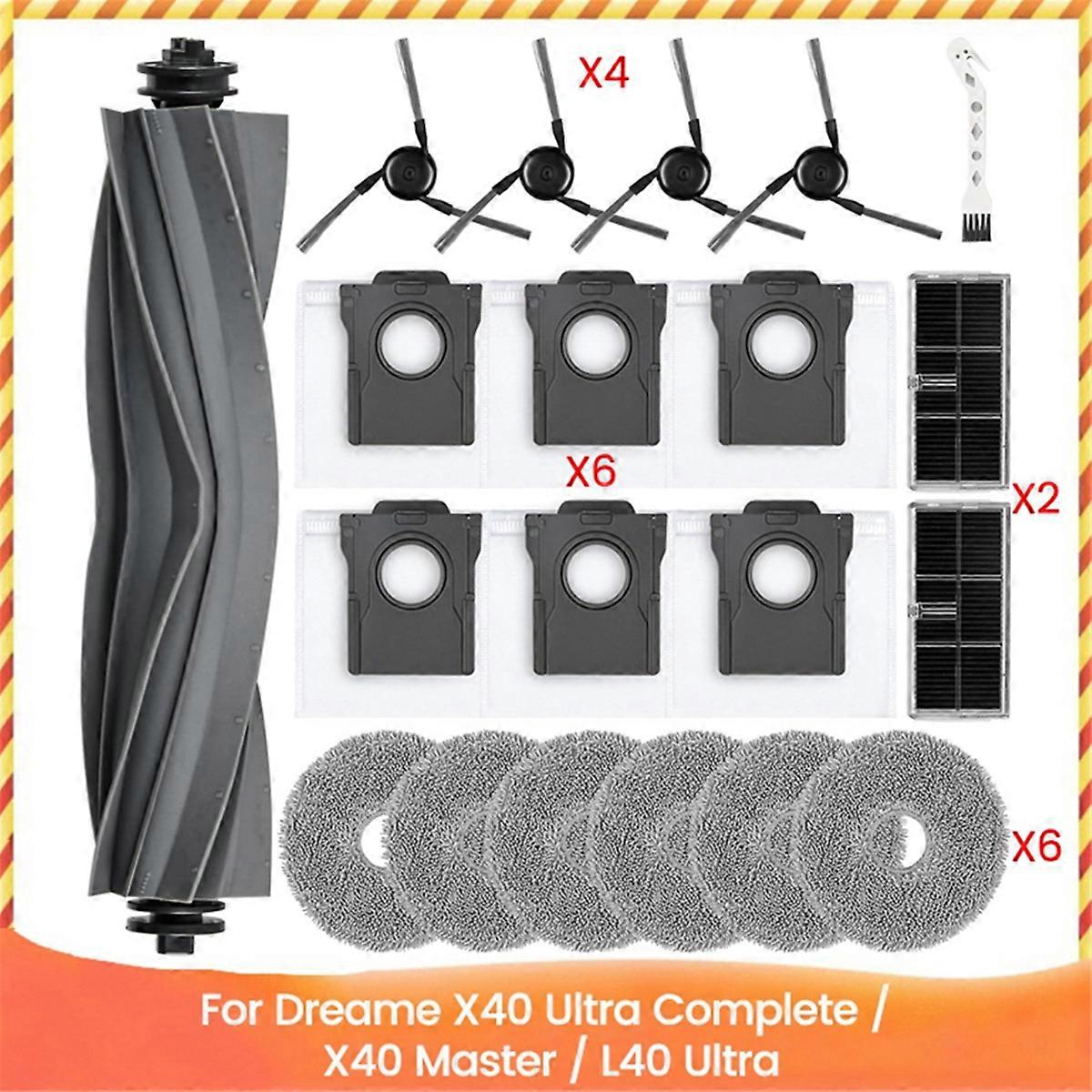 20-teiliges Ersatzteilset Für Dreame X40 Ultra Complete/x40 Master/l40 Ultra Saugroboter: Hauptbürste, Seitenbürste, Wischtuch