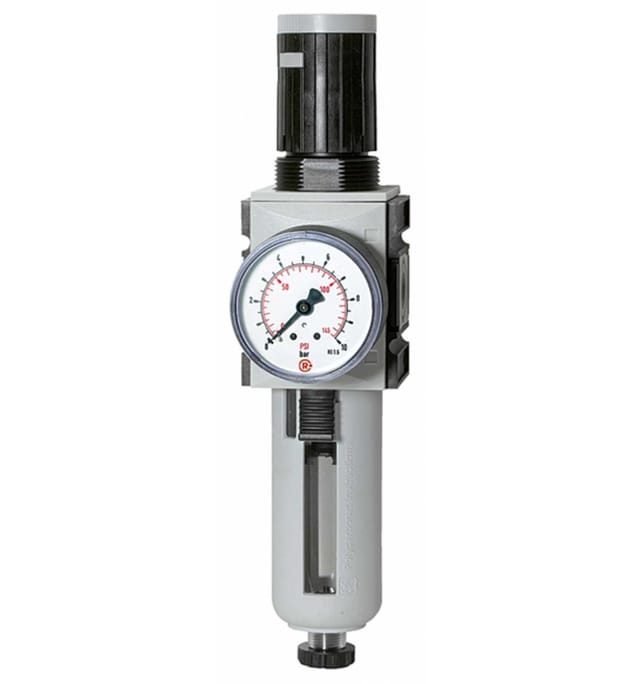 Filterregler »FUTURA«, PC-Behälter, SK, Manometer, BG 1, G 1/4", 0,2-4 bar, HA