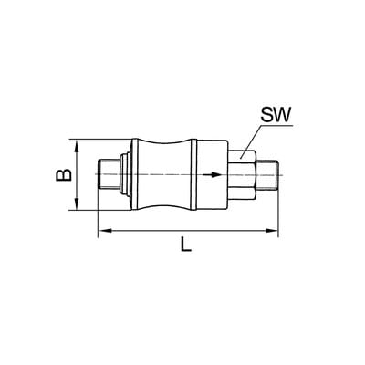 Hand-Schiebeventil, G 1/2" I, SW 26, PN max. 10 bar