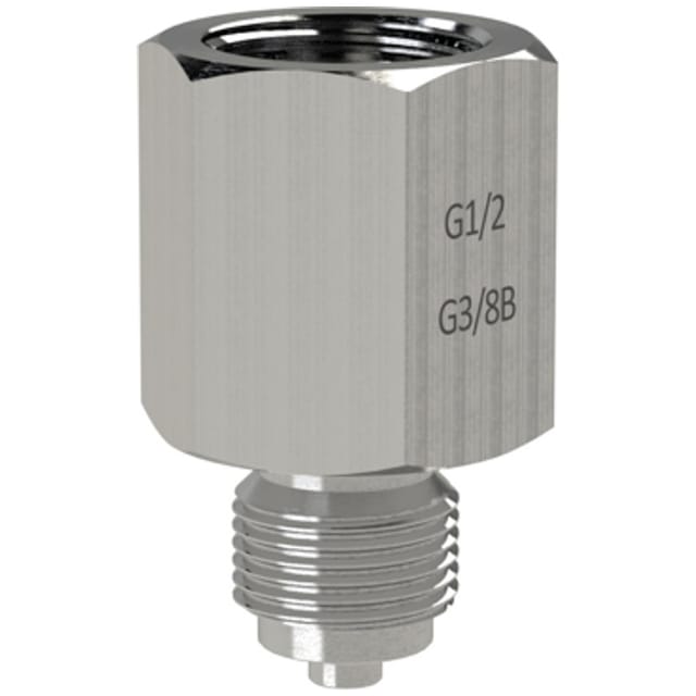 Manometer-Anschlussnippel, Edelstahl, G 1/2"Muffe, G 3/8" Zapfen