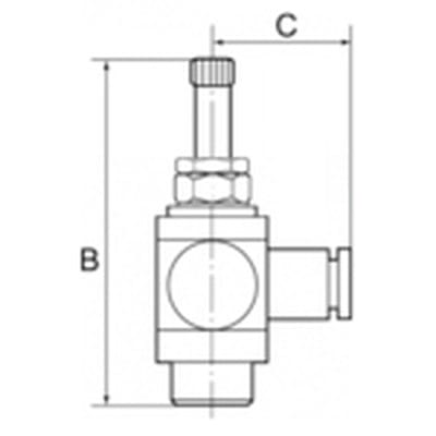 Drosselrückschlagventil, Abluft, G 1/8", Steckverbindung 4