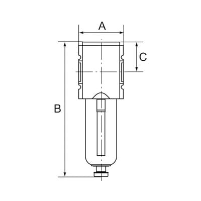 Mikrofilter »FUTURA«, Metallbehälter, Sichtrohr, BG 4, G 3/4", VA