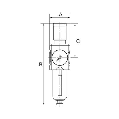 Filterregler »FUTURA«, PC-Behälter, SK, Manometer, BG 1, G 1/4", 0,1-2 bar, VA