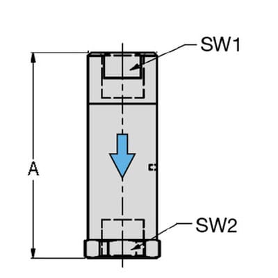 Inline-Druckregler, 2x I, mit Sekundärentlüftung, G 1/4", 7 bar