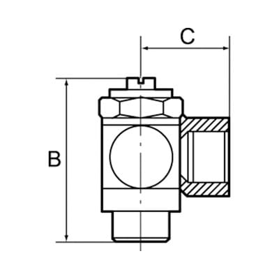 Drosselventil, Schlitzschraube, beidseitige Drosselung (B), G 3/8" I, G 3/8" A