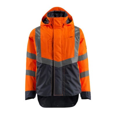 Harlow Hard Shell Jacke SAFE SUPREME, hi-vis Orange/Schwarzblau, Größe L