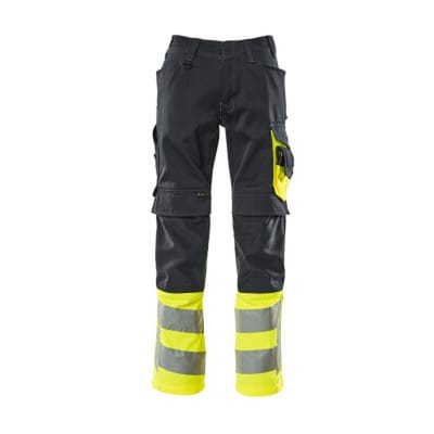 Leeds Hose mit Knietaschen SAFE SUPREME, Schwarzblau/hi-vis Gelb, Größe 82C64