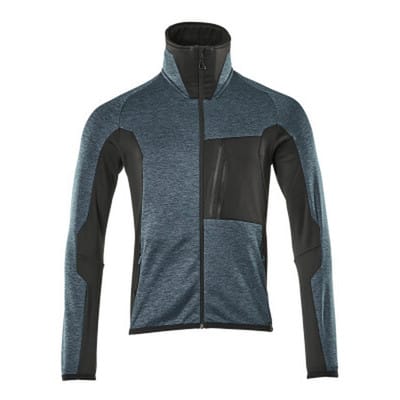 Fleecepullover mit Reißverschluss ADVANCED, Dunkelpetroleum/Schwarz, Größe 2XL